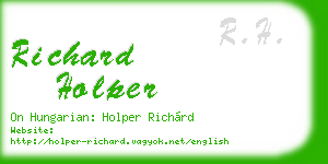 richard holper business card